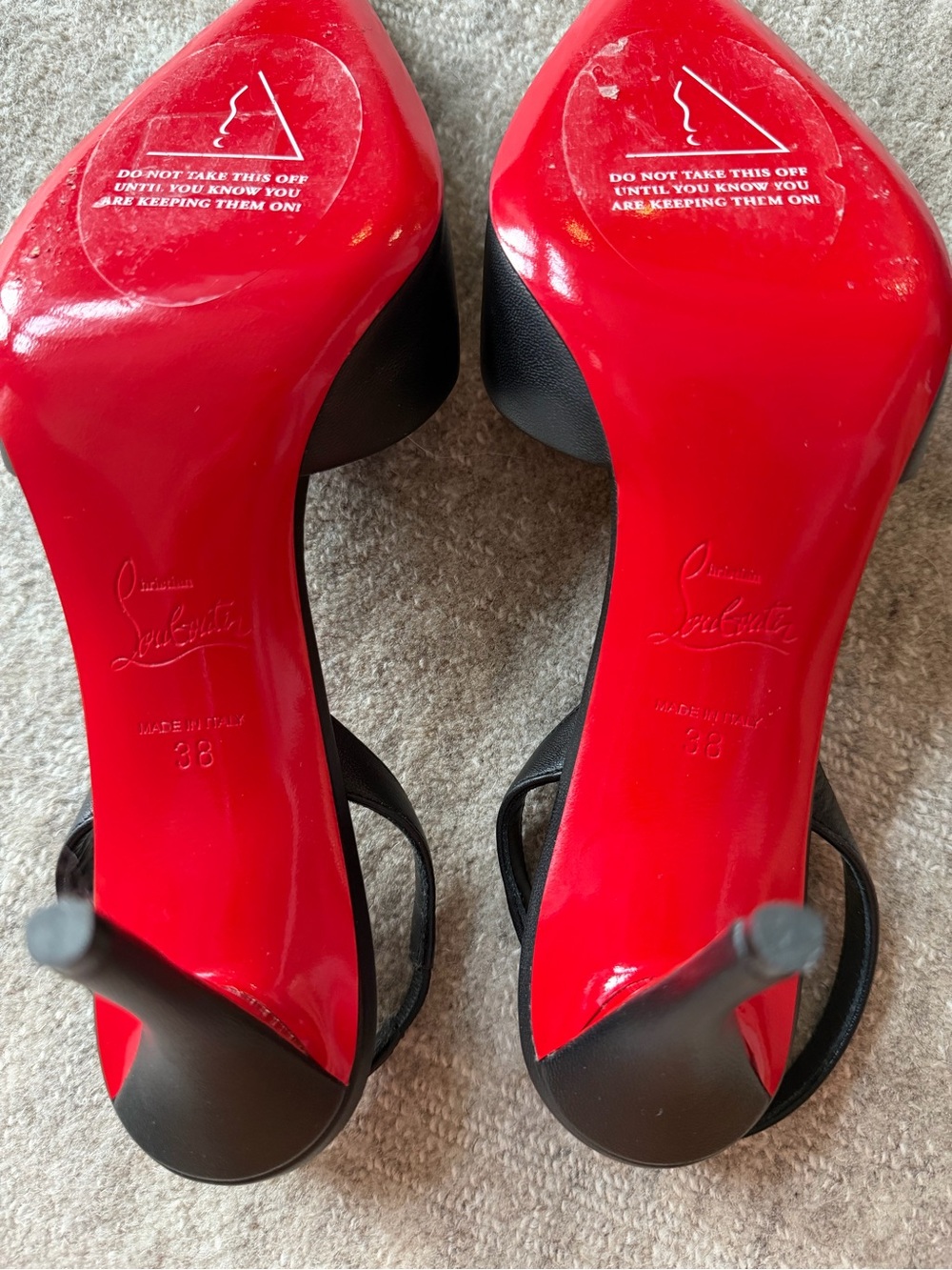 Christian Louboutin Apostropha Sling 80 Leather Slingback Pump - Picture 3 of 5